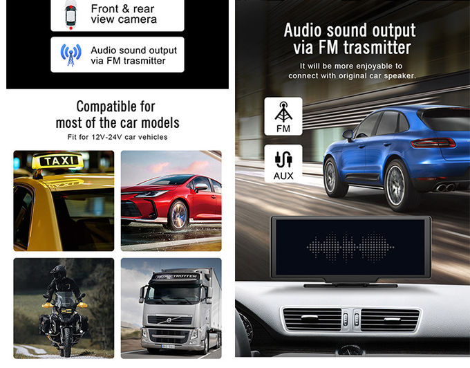 Car Dash Cam DVR Linux System Support Wide Dynamic Range HD Night Vision Wireless Carplay​