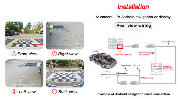360 Panoramic Car Camera Sony 307 Camera Work With Anroid Car Stereo 1080P 360 Bird View ​